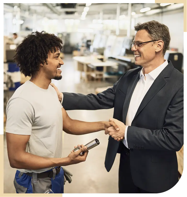 Workers talking